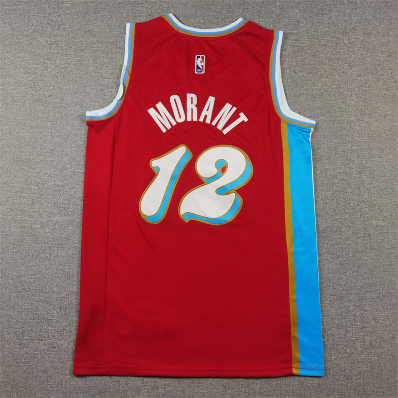Men Memphis Grizzlies #12 Morant red  2024 2025 NBA jersey->youth nba jersey->Youth Jersey